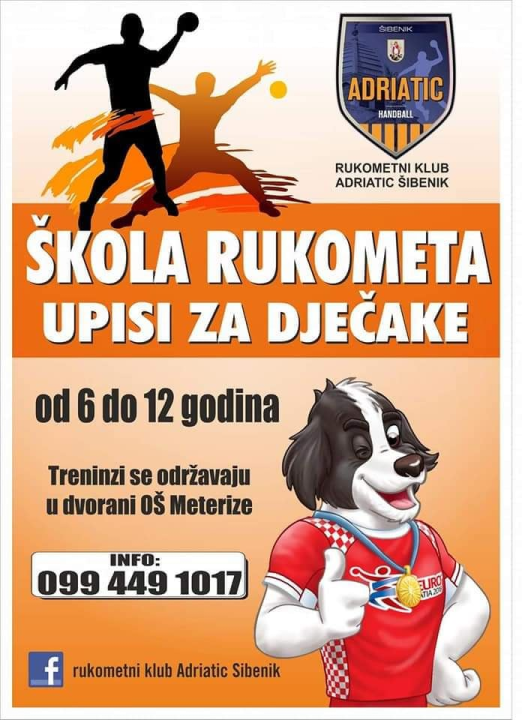 Rukometni klub Adriatic Šibenik upisuje nove članove: Pridružite im se! 