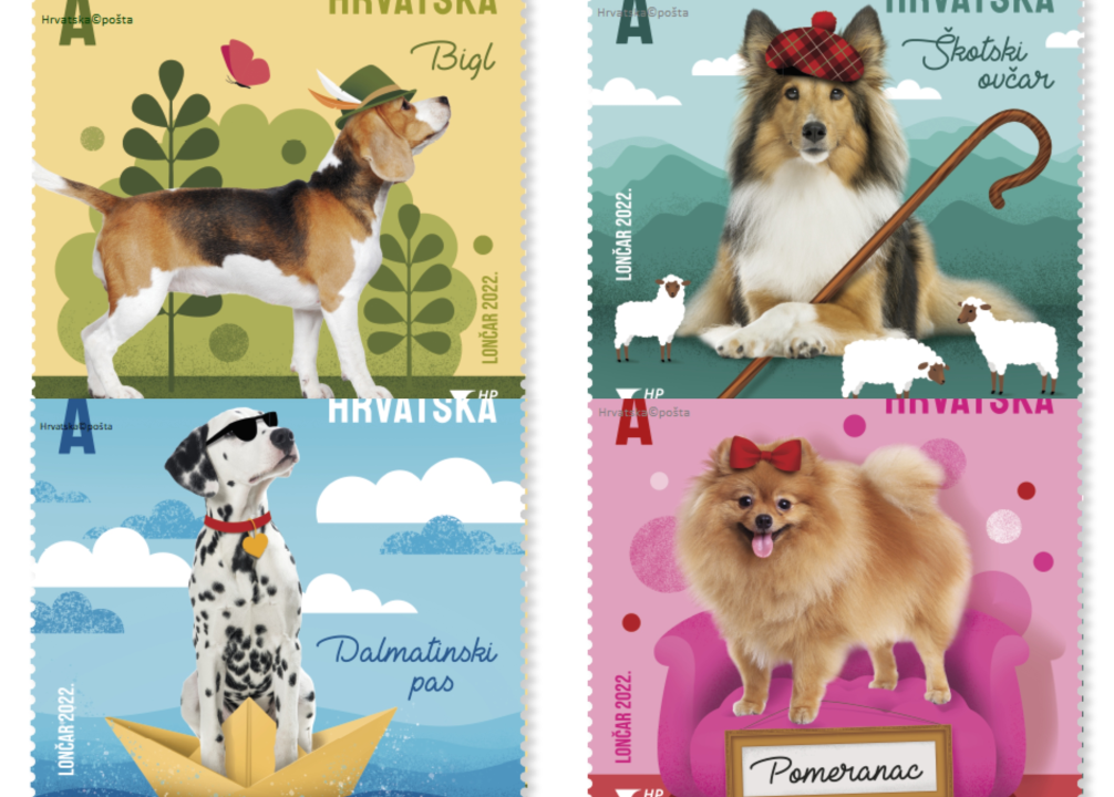 Može li slađe? Bigl, dalmatinski pas, škotski ovčar i pomeranac na novim poštanskim markama