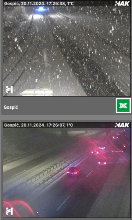 Ralice u punom pogonu: Na A1 pada gusti snijeg, dionice zabijelile