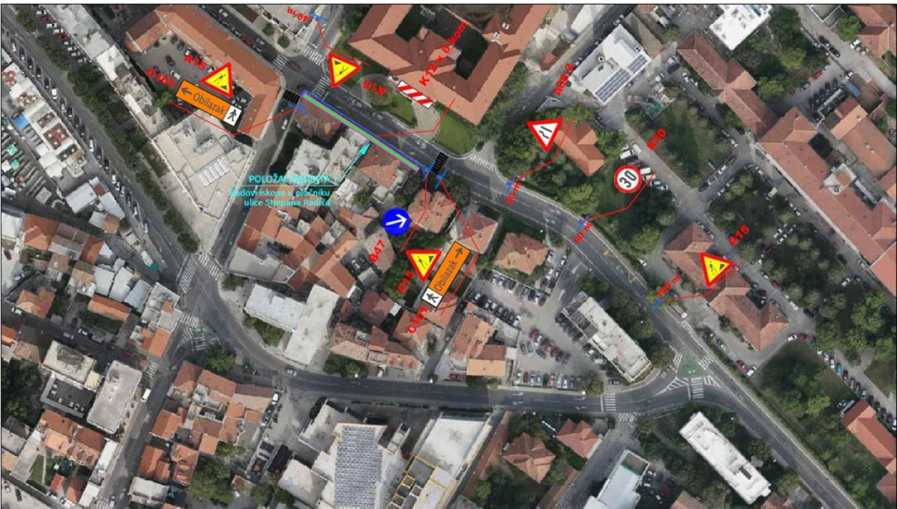 U Ulici Stjepana Radića u Šibeniku od idućeg tjedna radovi