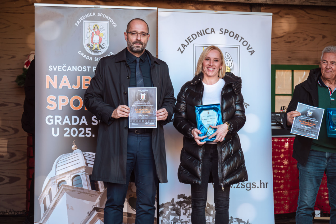 FOTO Sportski laureati Šibenika u 2025-oj: Roko Zorić, Kiara Radnić, Stipe Bralić, košarkašice i vaterpolisti