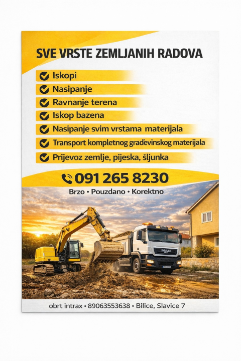 FOTO Za zemljane radove i prijevoz građevinskog materijala obratite se obrtu IVANO KOP!