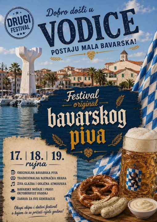 Festival bavarskog piva vraća se u Vodice: Svaki dan novi izvođač, otvorenje uz Giuliana i Diktatore