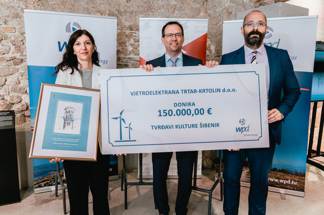 Njemački wpd šibenskoj Tvrđavi kulture uručio donaciju vrijednu 150 tisuća eura 