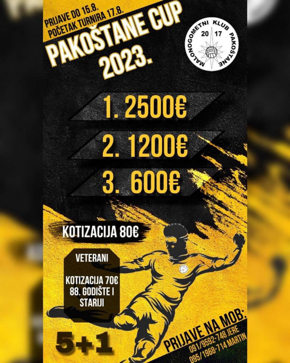 Počele prijave ekipa za malonogometni turnir 'Pakoštane cup 2023.'