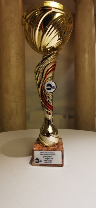 Član KK Dubrava-Šibenik Franko Škugor nagrađen za 3. mjesto u svojoj klasi