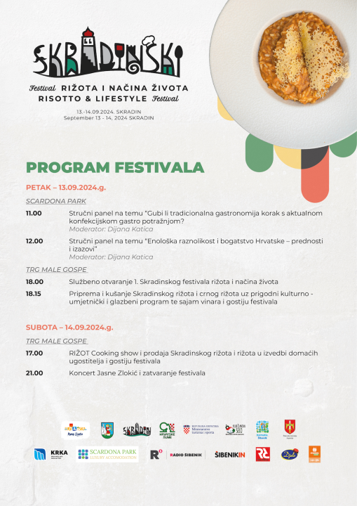 Objavljen program dvodnevnog festivala u Skradinu: Putovanje kroz bogate okuse rižota