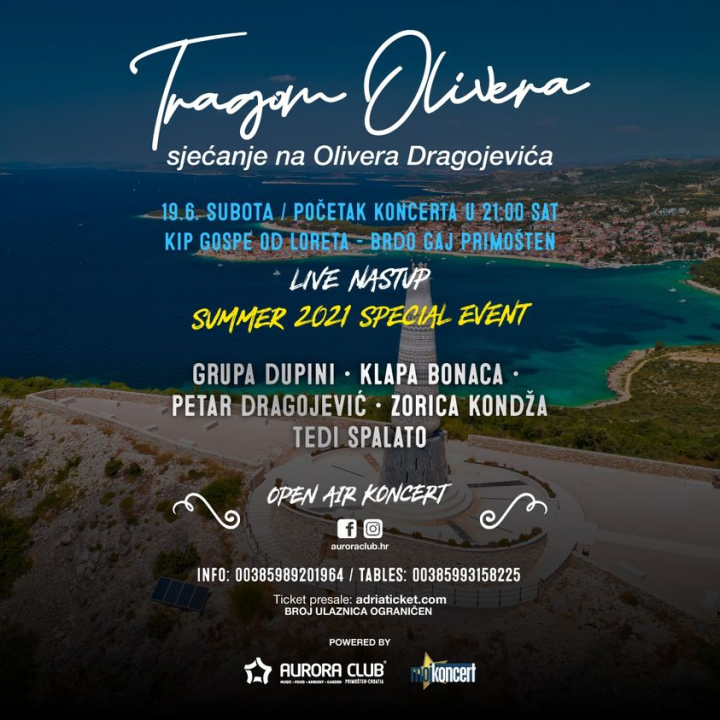 'Tragom Olivera' na primoštenskom brdu Gaj: Poznati glazbenici otpjevat će njegove najveće hitove!