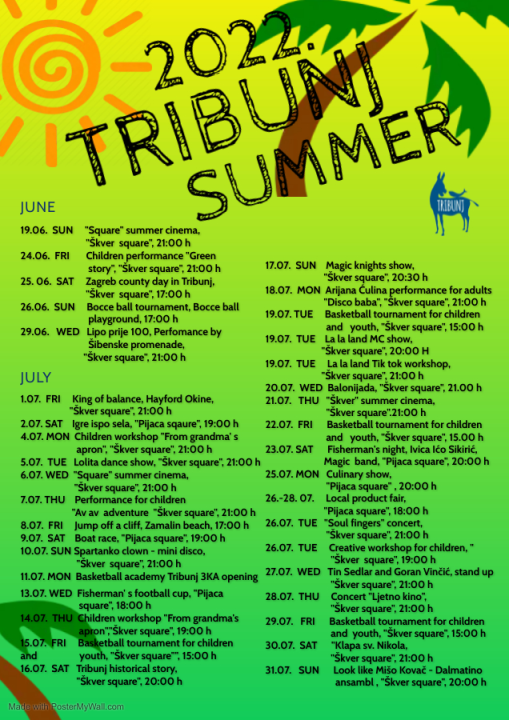 I ove godine posjetitelje čeka bogat program Tribunjskog lita 2022. 