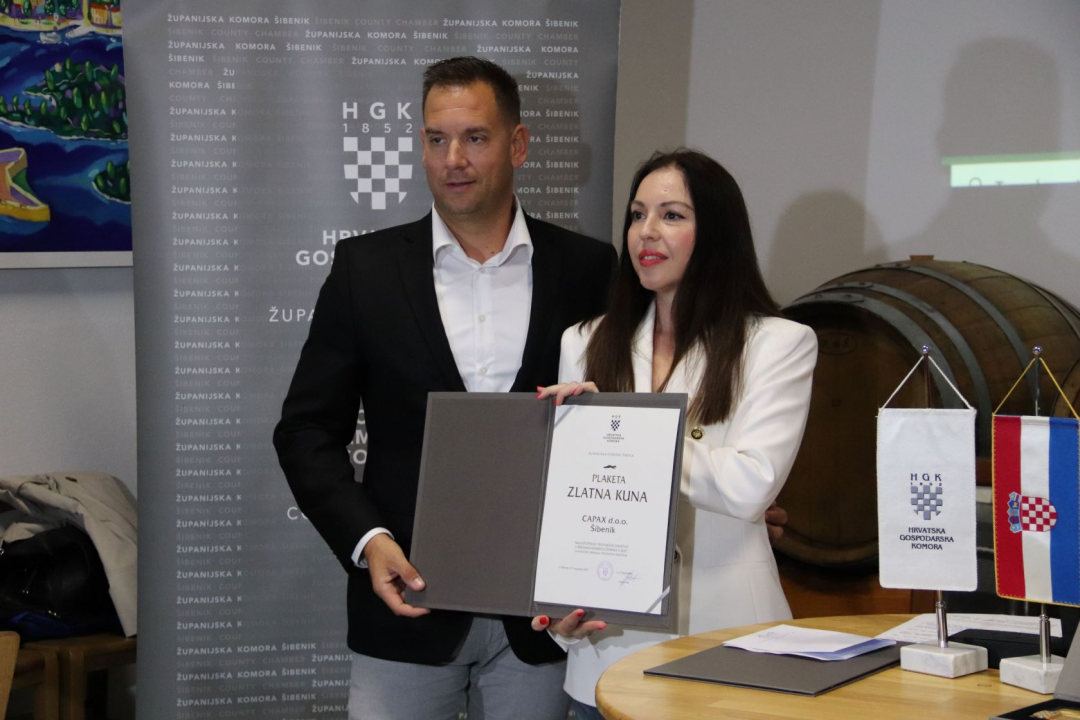 Najuspješnijim tvrtkama Šibensko-kninske županije u 2021. godini dodijeljene plakete Zlatna kuna