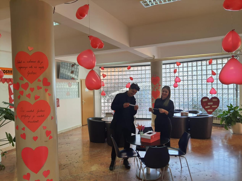 Učenici Turističko-ugostiteljske škole obilježili Valentinovo: Izradili plakate s ljubavnim pjesmama, ispekli kolačiće...