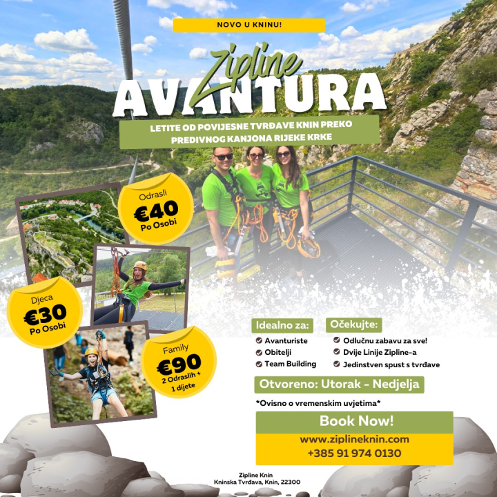 Provjerite tko je osvojio karte za Zipline Knin 