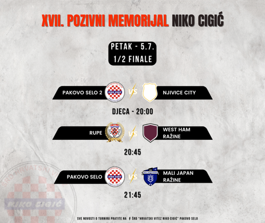 U petak i subotu navečer završnica turnira u Pakovu Selu