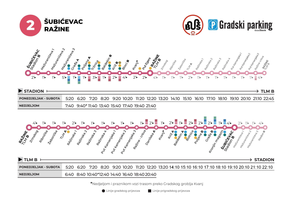 Sezonski vozni red gradskih i prigradskih autobusa 