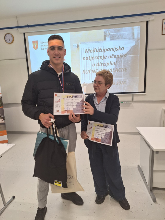 Jakov Mikulandra osvojio 2. mjesto na međužupanijskom natjecanju učenika strukovnih škola